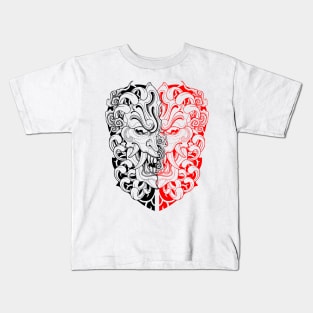 Oni Mask Japanese Tattoo Kids T-Shirt